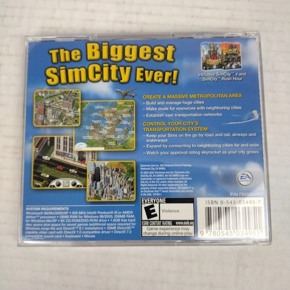 SimCity 4/Rush Hour Deluxe Edition (PC, 2003) –2 Disks-Complete Excellent